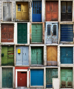 Collage of old doors, (c) Fotolia.com, drKaczmar, 17656482